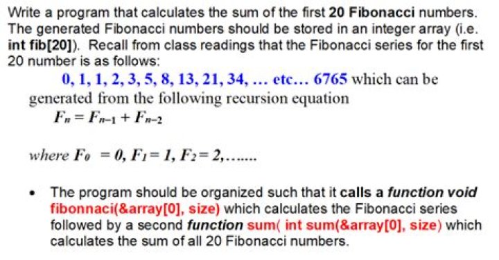 20 Fibonacci numbers