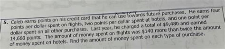 Caleb earns points on his credit card that he can use towards future purchases.