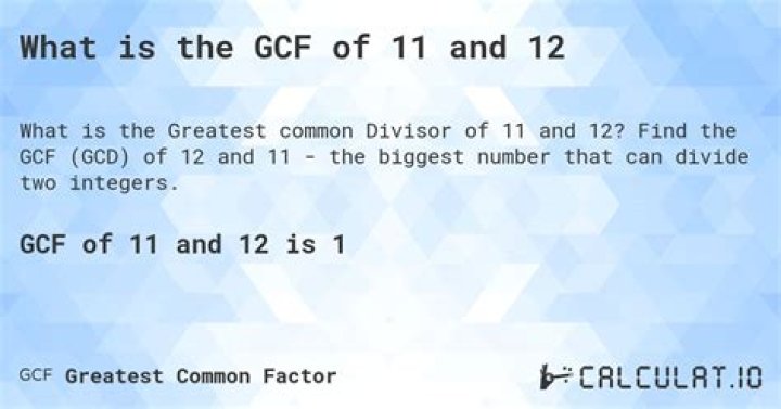 GCF of 11 and 12