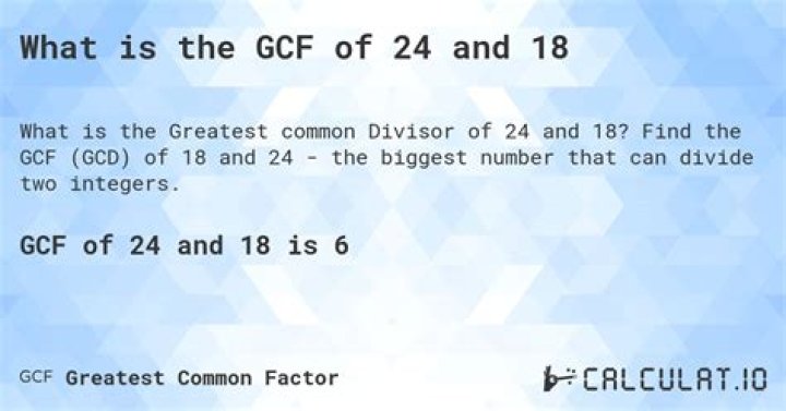 GCF of 24 and 18