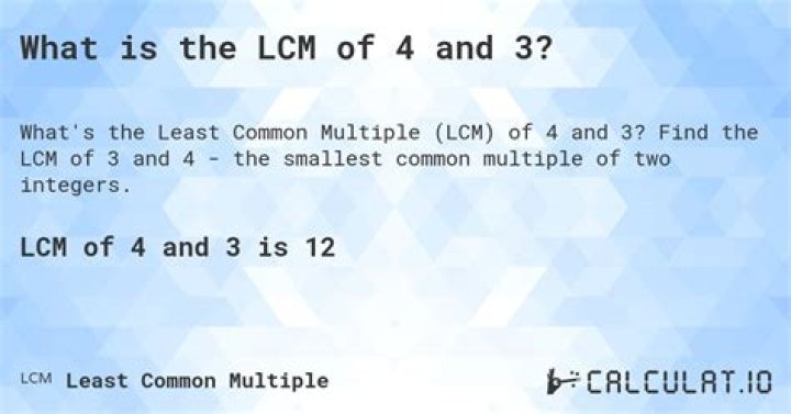 LCM of 4 and 3