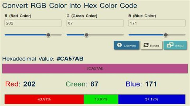 RGB and HEX conversions Calculator