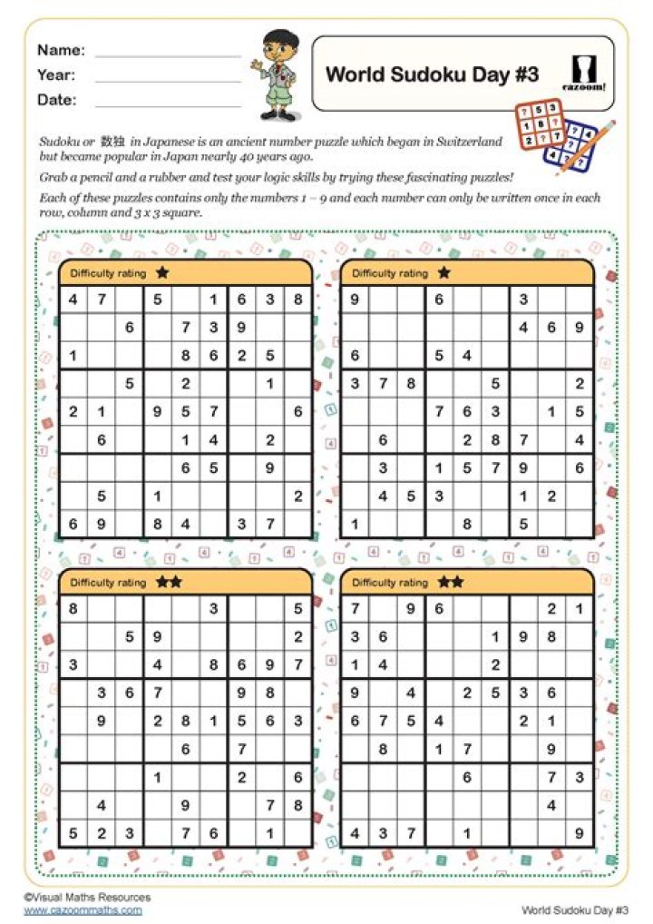 Sudoku of the day for Saturday, 11, 2024