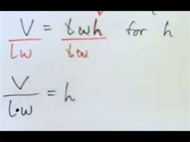 v=lwh for h